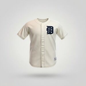 True Fan Detroit Tigers Baseball Jersey Men XL White Old English D MLB Sports